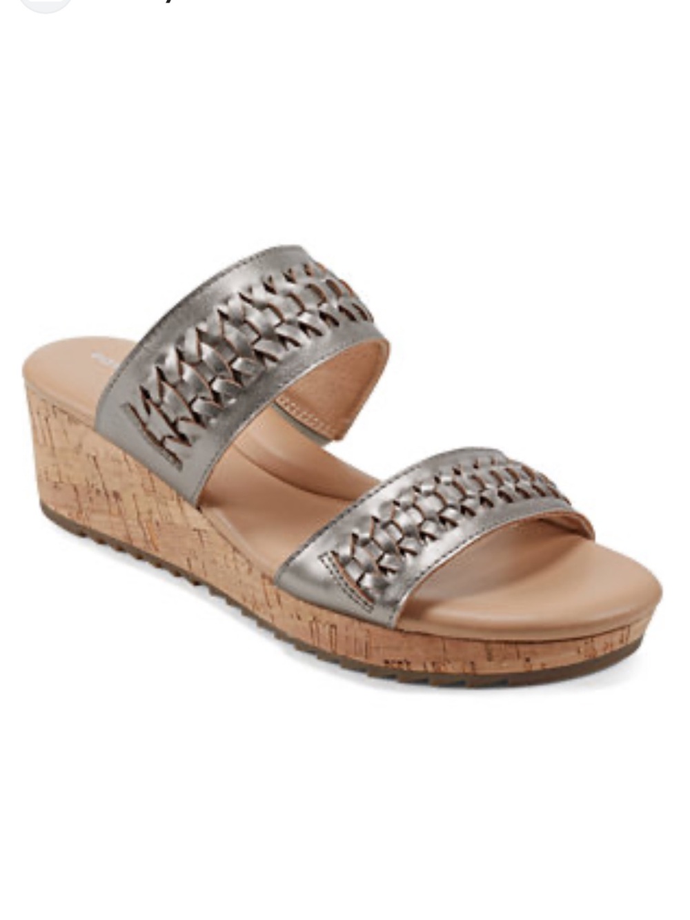 Easy Spirit Lilla Metallic Wedge‎ Slide Sandal - NEW